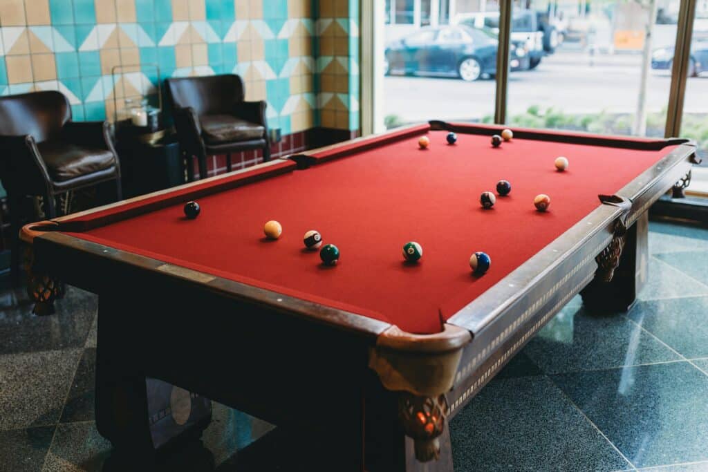 assembled pool table