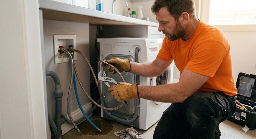 connecting washing machine in a move