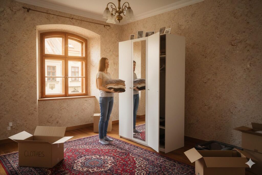 organizing wardrobe