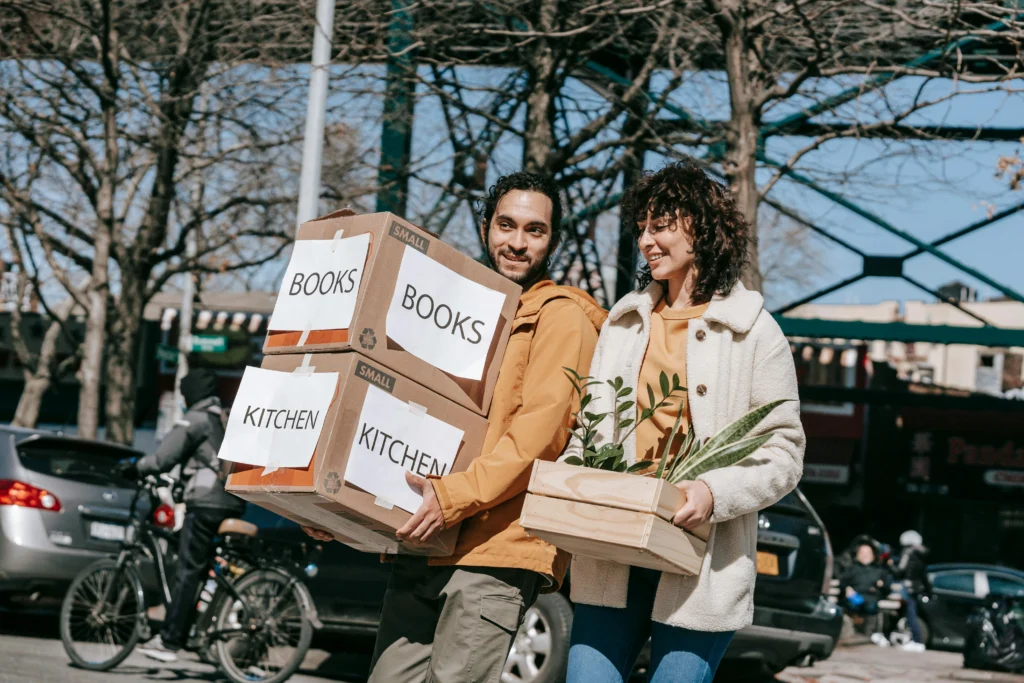 couple moving stuff