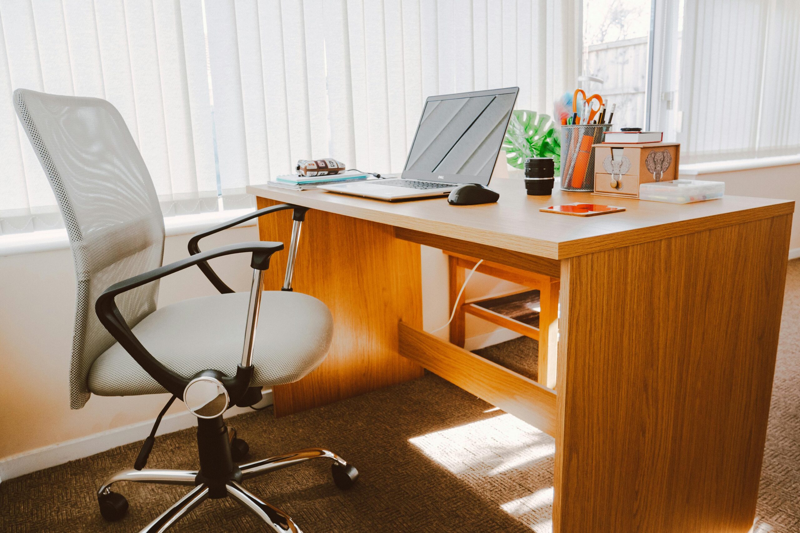 desk and chair