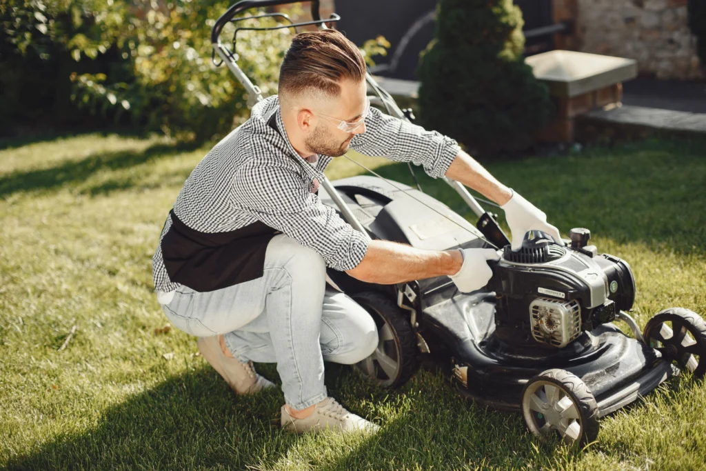 dismantlying lawn mower