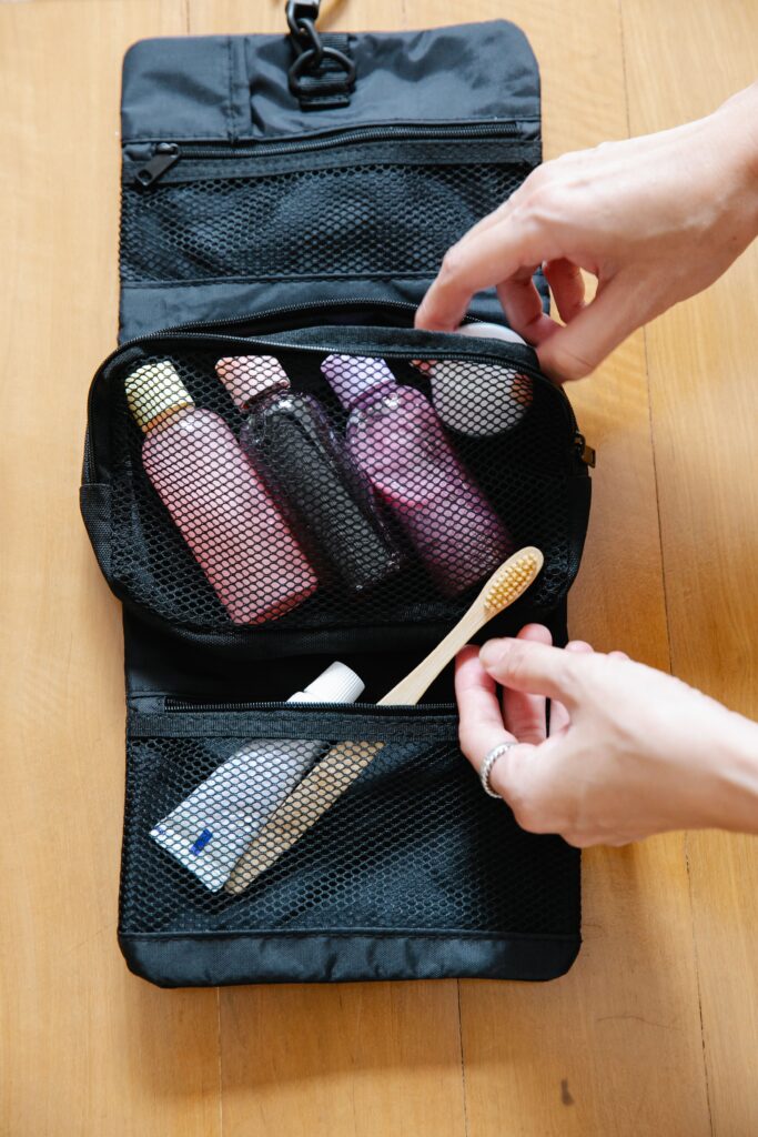 packing toiletries
